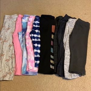 Lot of 10 girls capri leggings - size 10 or 10/12